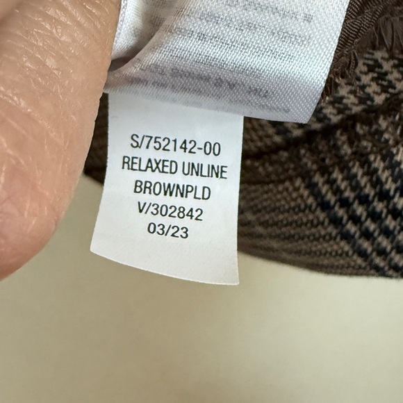 Old Navy Plaid Relaxed Blazer Suit Jacket Plus Size XXL Brown Neutral Academia - Picture 8 of 9